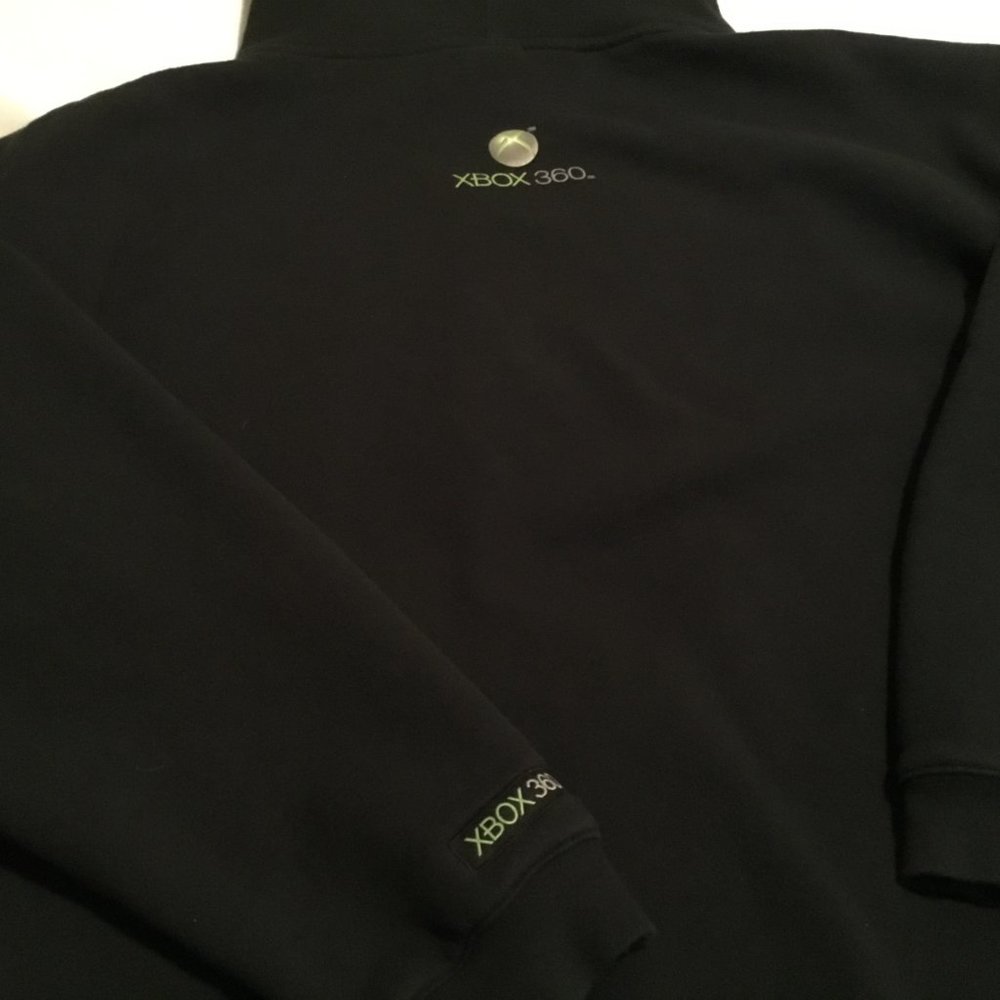 VTG Mountain Dew + XBOX 360 Black Green Embroidered Sweatshirt Hoodie Size XXL - Picture 8 of 8